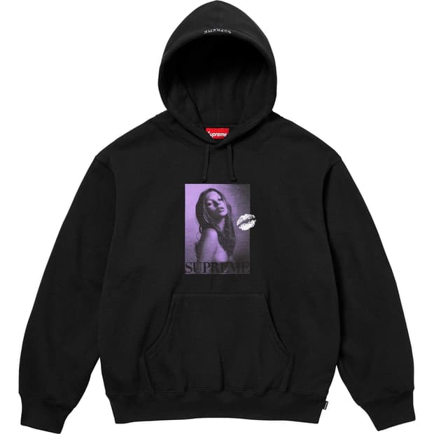 슈프림 x 케이트 모스 후드 스웨트셔츠 블랙 - 24FW M