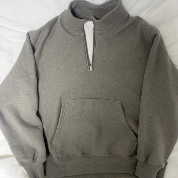 카키스 하프집 풀오버 세이지