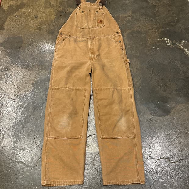 빈티지 칼하트 워크웨어 더블니 오버올