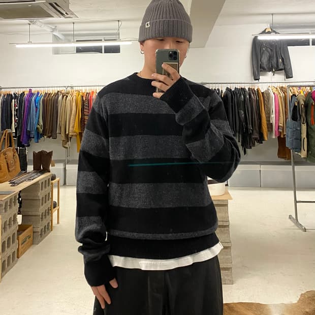 BEAMS stripe knit 빔즈 스트라이프 니트