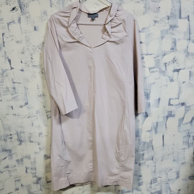 COS 코스 7부 프릴넥  원피스  