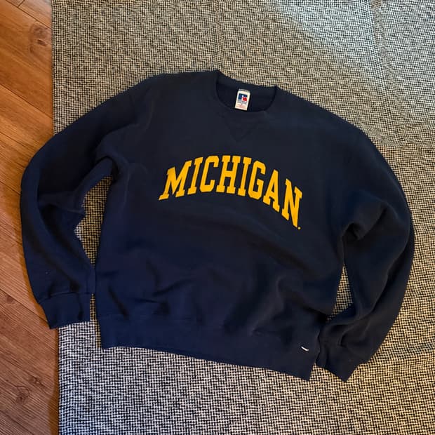 90s mexico 러셀 미시건 스웻셔츠 네이비 M