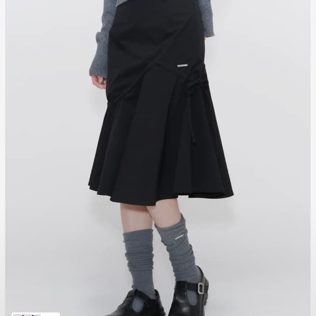 미세키서울 Shirring ruffle 셔링 러플 미디스커트 2