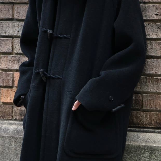 [40] 캡틴선샤인 24fw 더플 코트 탑 믹스 블랙