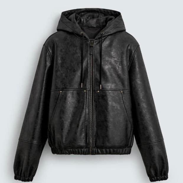 자라 레더 후드 L