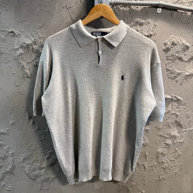 105 폴로랄프로렌 POLO 반팔 니트 카라티 그레이