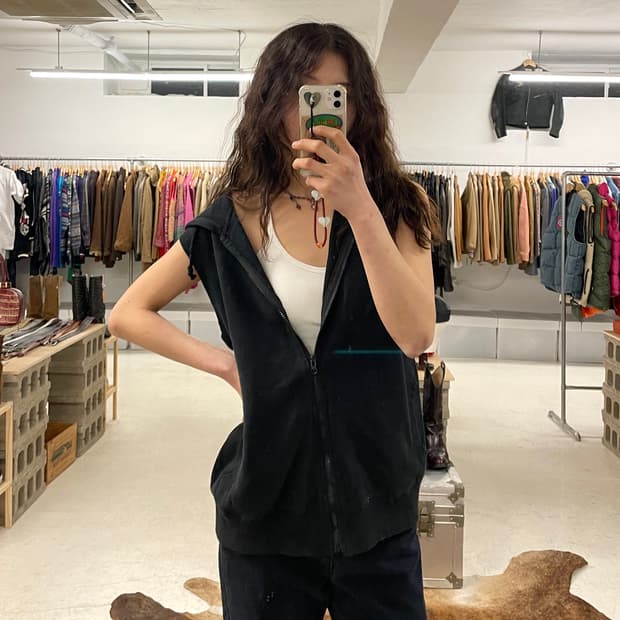 COMME CA WALK hood zip-up vest 꼼 사 워크 후드