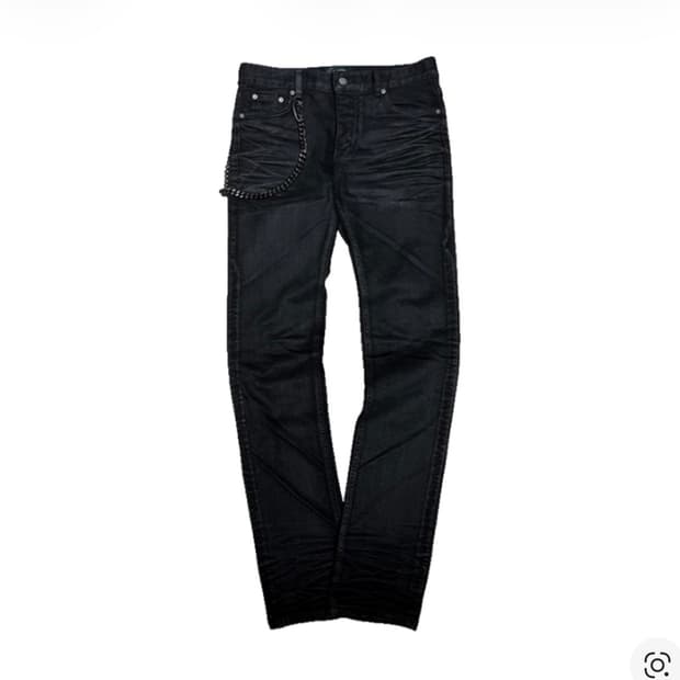 [1] 언더마이카 블랙 볼드 체인 슬림 스트레이트 왁스