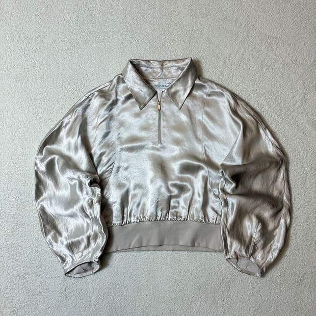 메종마레 새틴 어센틱 카라 숏 하프 집 셔츠 PN6912