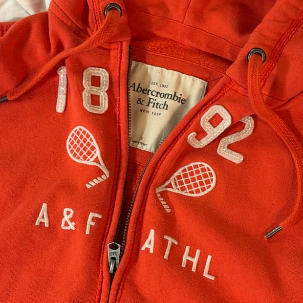 아베크롬비 1892 로고 글리터 후드집업