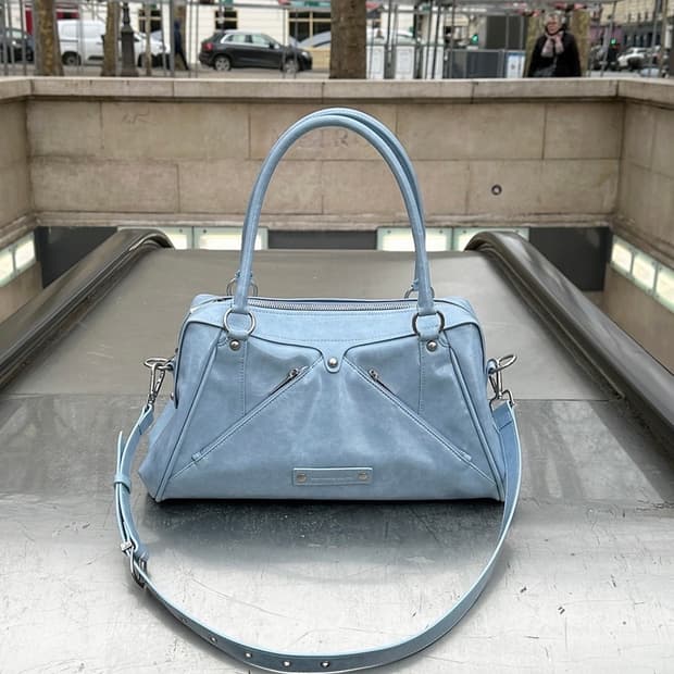 Faux Leather M.O.S Bag, SKY BLUE 썬번 가방