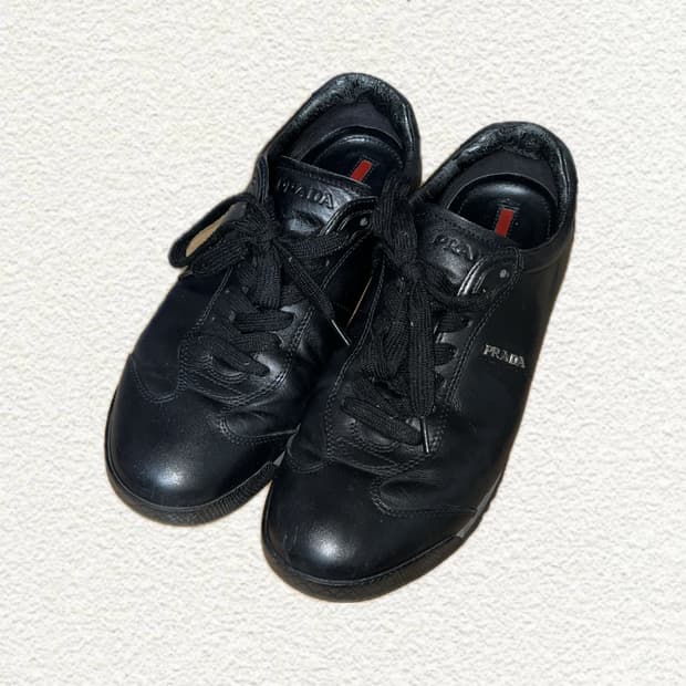 프라다 스포츠 블랙 가죽 스니커즈 260 (7사이즈)