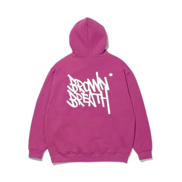 브라운브레스 로고 퍼플 후드티