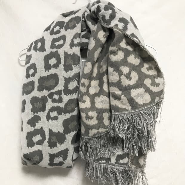 빈티지 갸루 펑크 레오파드 머플러