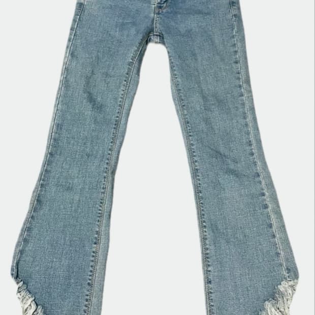 빈티지 프린지 디테일 부츠컷 팬츠 S