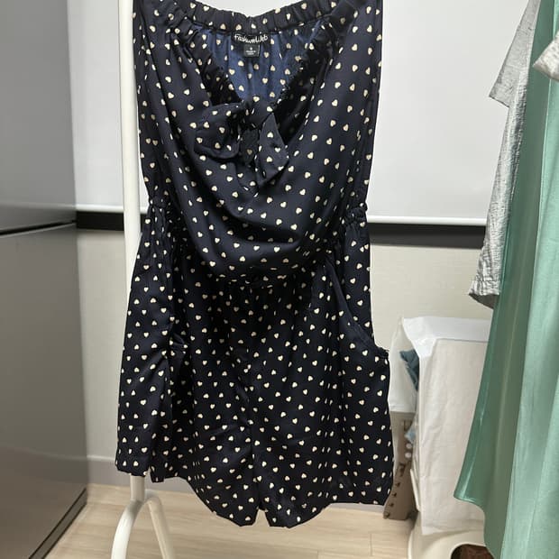 하트 탑 점프수트 네이비 55