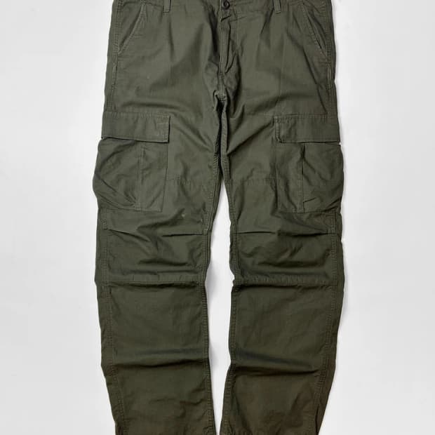 칼하트 WIP 립스탑 레귤러 올리브 카고 팬츠 PN5216