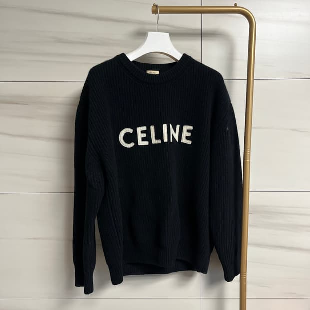 셀린느 로고 리브드 니트