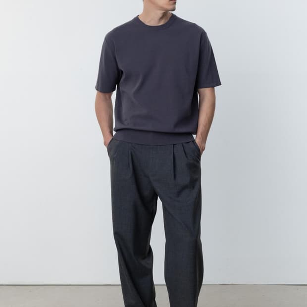 [28] 포터리 트로피컬 울 투플리츠 와이드 팬츠