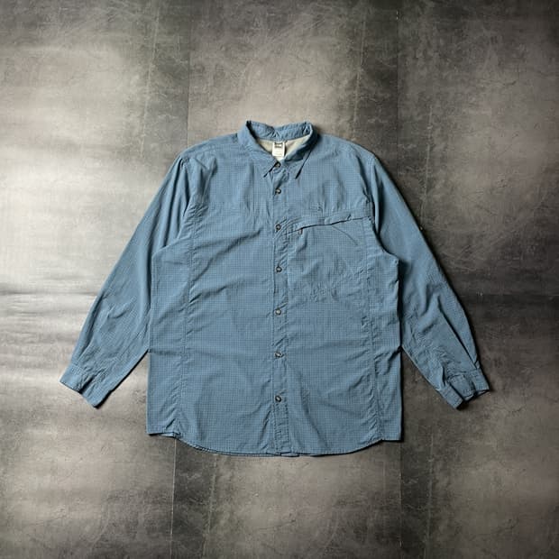 THE NORTH FACE 노스페이스 빈티지 블루 체크 셔츠 A00514