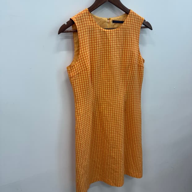 JPV 오렌지 체크 원피스