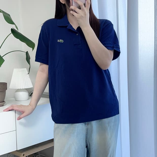 라코스테 딥블루 2버튼 반팔카라티 [ M ]