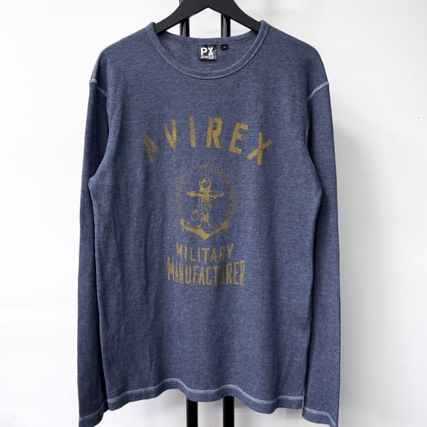 아비렉스 U.S 네이비 와플 롱슬리브