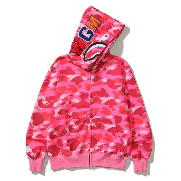 베이프 팡크 카모 샤크 후드집업 M