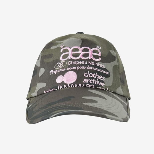 에이이에이이 WEB 로고 카모 캡 aeae