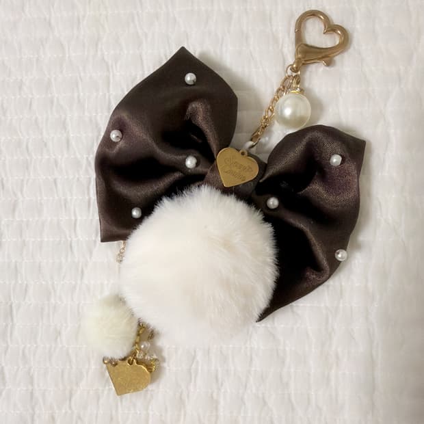 스쿠쿠 라떼갸루 히메갸루 폼폼이 리본 키링 리즈리사