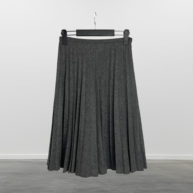 NOUE-RUE 플리츠 울 스커트