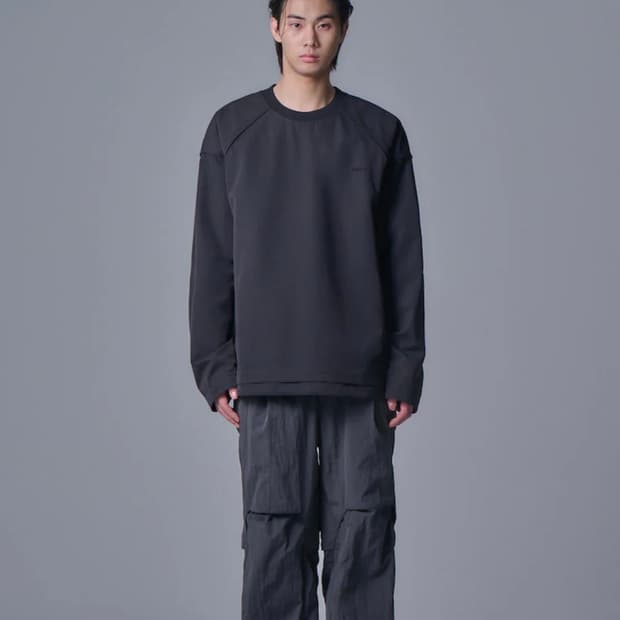 준지 Juun.J 덱스 파이핑 풀오버-블랙 L 팝니다