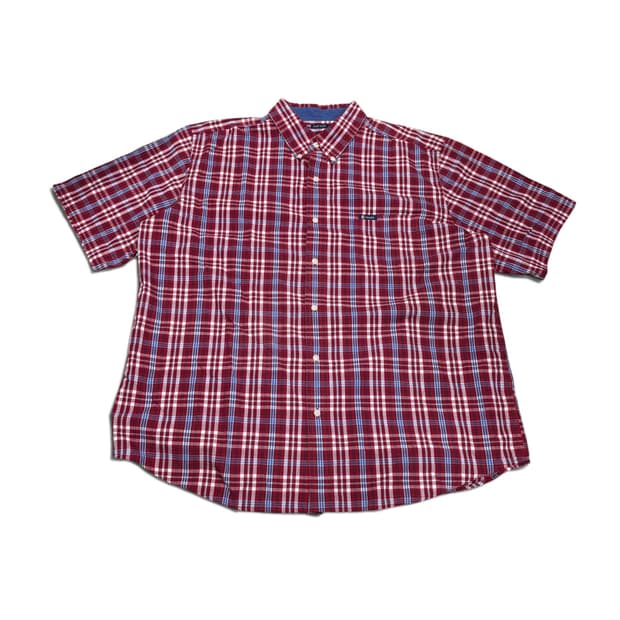 2XL CHAPS 폴로 랄프로렌 체크 반팔 셔츠
