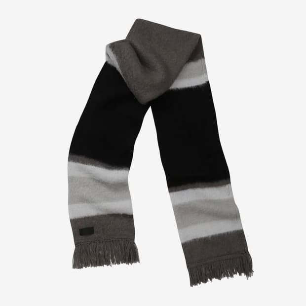 EEERRR Stripe brushed wool knit muffler 