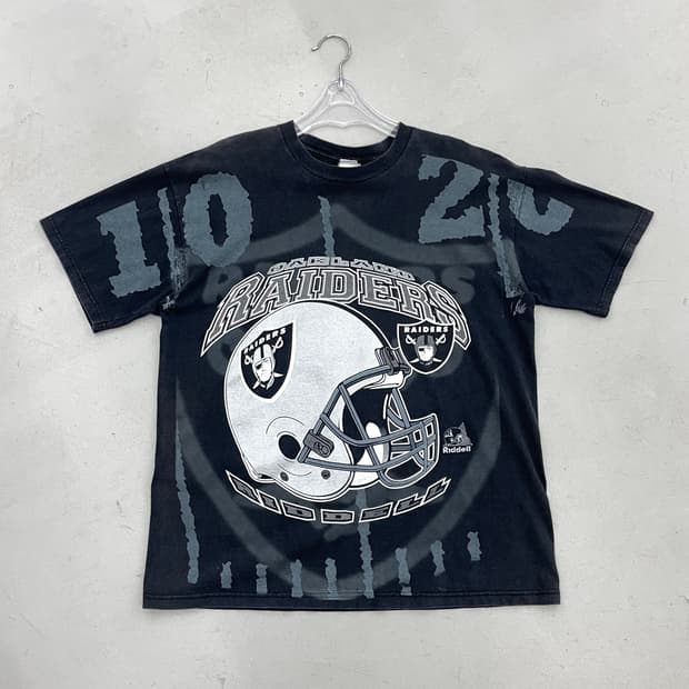 VINTAGE RIDDLE USA Raiders big logo Tshi