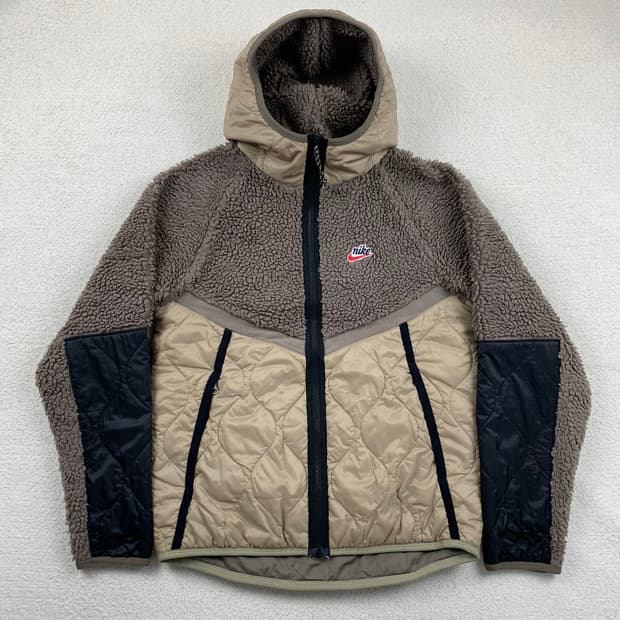 나이키 NSW 헤리티지 로고 쉐르파 퀼팅 자켓 