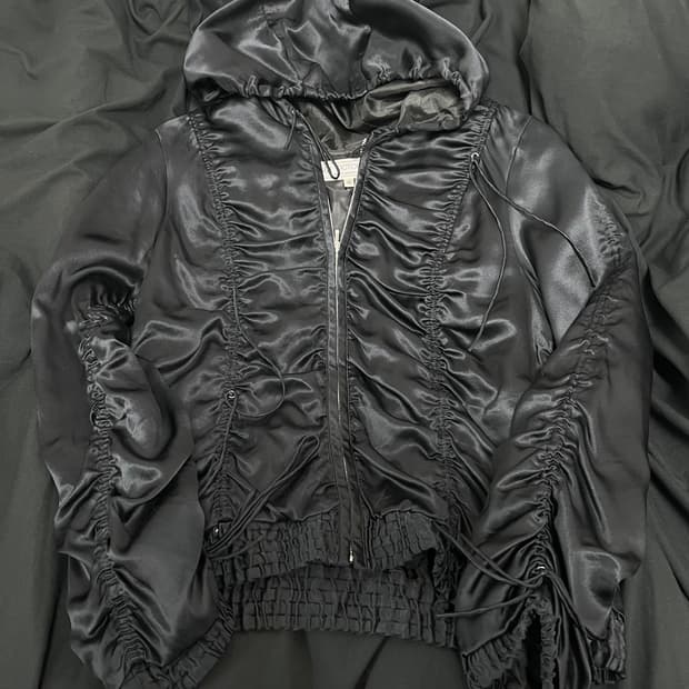 빈티지 셔링 후드집업 다크네이비