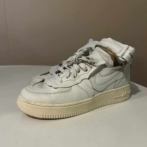 나이키 x 꼼데가르송 옴므 플러스 에어포스 미드 화이트 