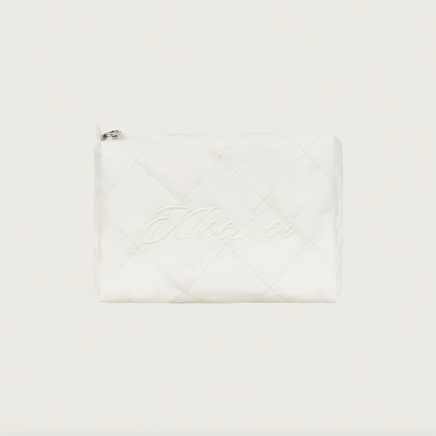 클리시어 컴팩트 퀄티드 파우치, 아이보리