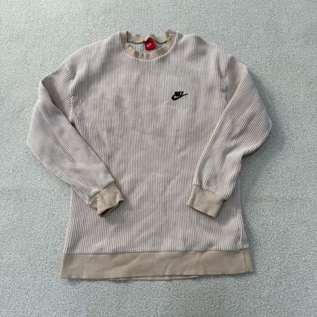 [M] 나이키 로고 코듀로이 베이지 맨투맨  0108T1