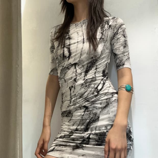 Helmut Lang Printed Dress