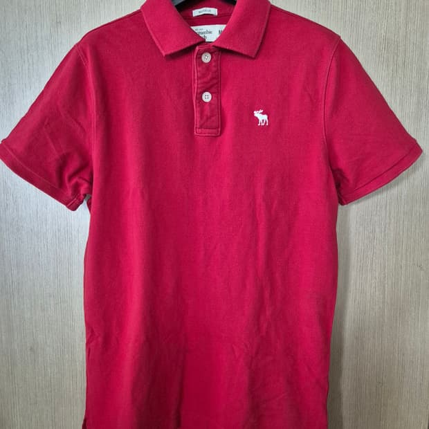 [M]아베크롬비 레드 반팔 피케 셔츠