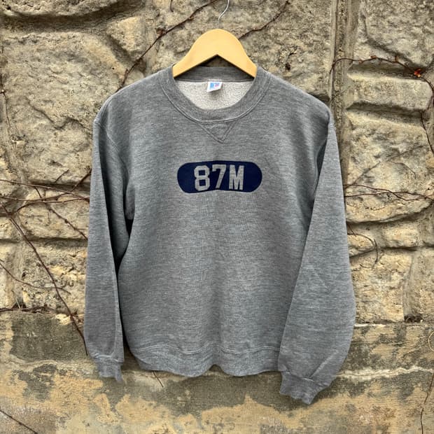80~90s 러셀 애슬레틱 빈티지 프린팅 스웻 셔츠 맨투맨 그레이 m