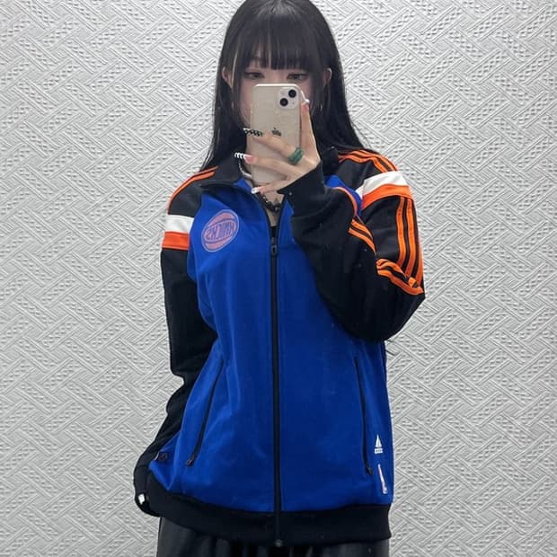 아디다스 NBA 뉴욕닉스 올드스쿨 레트로 져지 집업 105 C10152