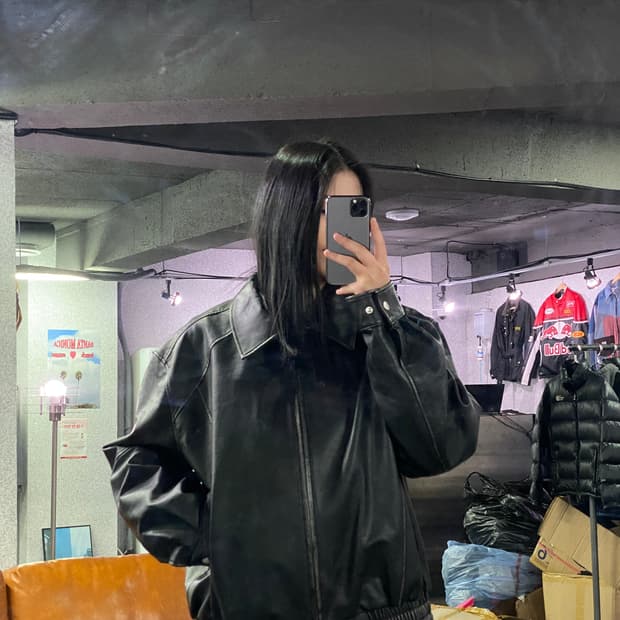 도프제이슨 스티치 레더 자켓 B3413