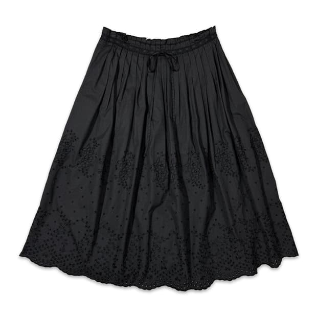 빈티지 Lois crayon 블랙 플리츠 모리 미니 스커트