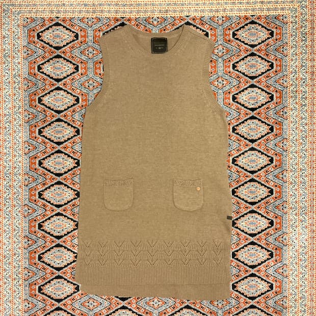 써스데이아일랜드 베이지 니트 조끼 원피스 여성S