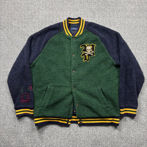 폴로 랄프로렌 스컬 빅로고 배색 플리스 자켓