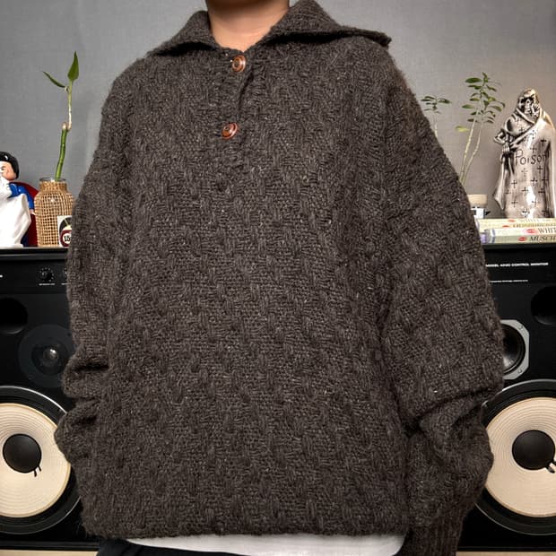 빈티지 버진울100% 알파카스웨터