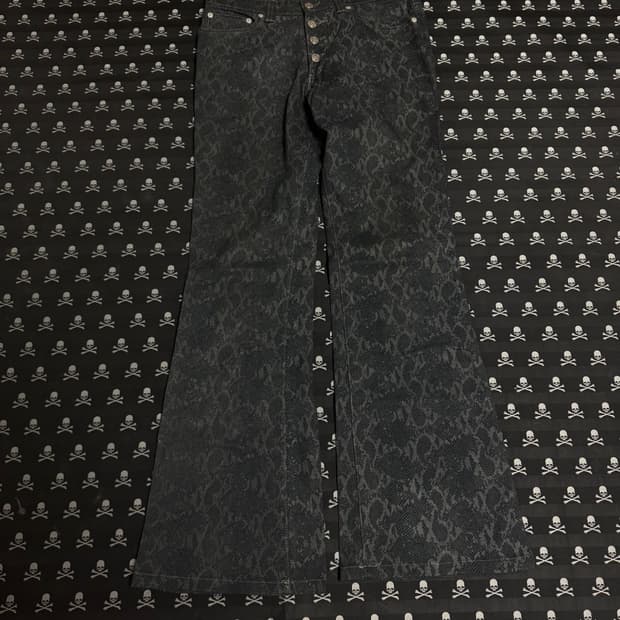 “Tornado Mart” Python flare pants 